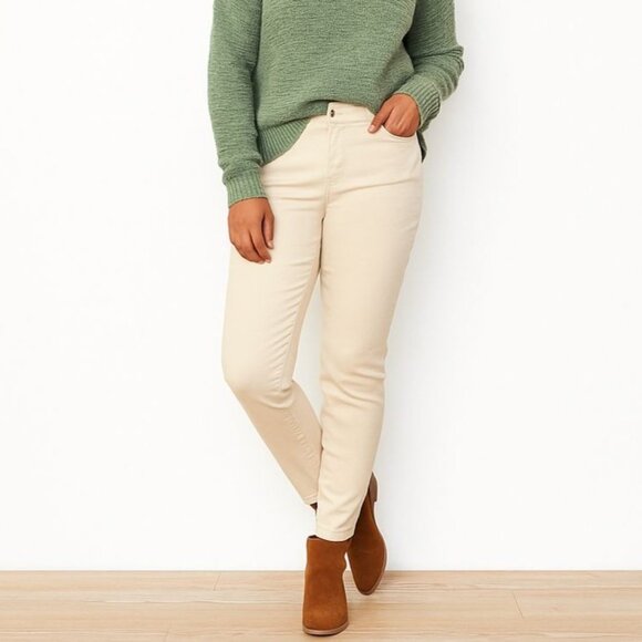 Democracy Womens "Ab"solution Colored Ankle Skimmer Pants Tan Stretch Size 12 - Picture 1 of 11